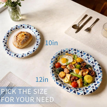 10 Inch Paper Plates, Microwave Safe | Soak Proof & Cut Resistant Bulk Plates - Image 3