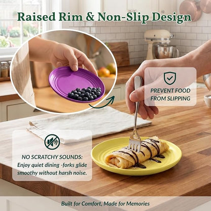 Mini Appetizer Plates 5.7-inch Wheat Straw Plates Set of 8 - Image 4