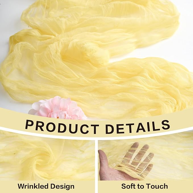 Yellow Cheesecloth Table Runner Summer Halloween Christmas 10Ft Cheese Cloth - Image 2