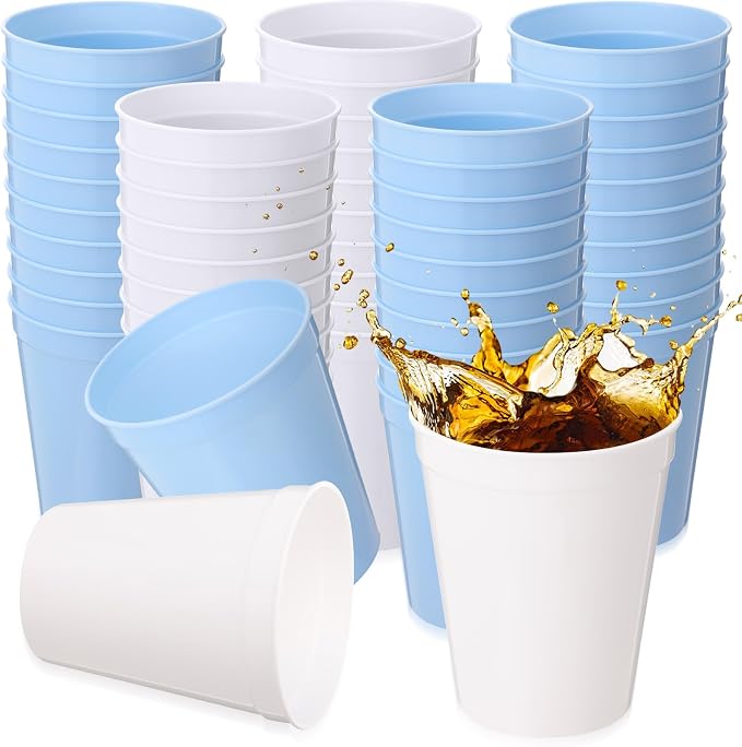 Yungyan 50 Pack 16 oz Stadium Cups Reusable Plastic Cups Blank Drink Stadium by Yungyan