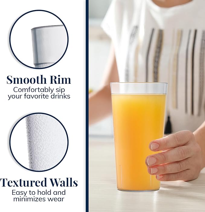 US Acrylic Cafe Plastic Reusable Tumblers, Restaurant Style, Made in USA - Image 4