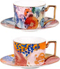 KAMMAK Tea Cups and Saucers Set of 2, Fine Bone China Coffee Cups, 569N | by KAMMAK