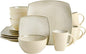 Gibson Soho Lounge Square Reactive Glaze Stoneware Dinnerware Set, Service by GibsonHomewares