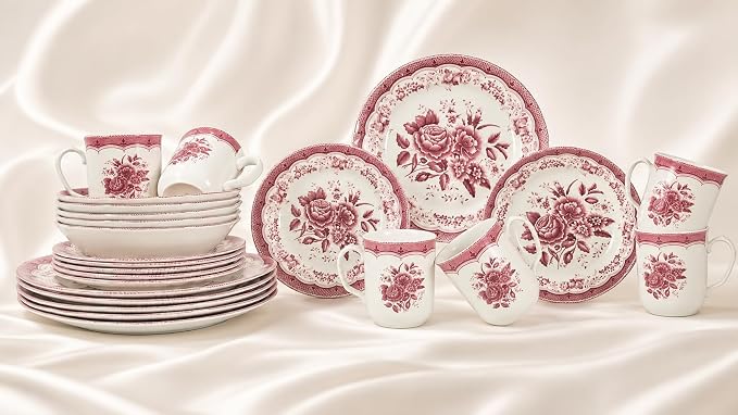 TUDOR ROYAL 24-Piece Porcelain Round Dinnerware Set, Service - Image 6