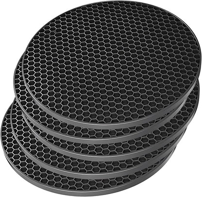 Silicone Non-Slip, Heat Resistant & Water-Trapping Trivet Mats by TENOC