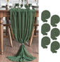 Artoid Mode Boho Forest Green Gauze 6 Pieces Wedding Table Runner, 120 Inch by ArtoidMode