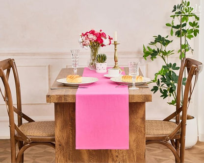 Letjolt Rose Pink Table Runner 72 Inches Long | Rustic - Image 5