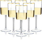 Ciaell 12 Pack Plastic Wine Glasses - 10 Oz Plastic Wine Glasses - Gold Rim by Ciaell