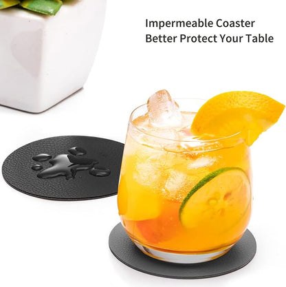 Faux Leather Drink Coasters - Image 2
