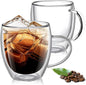 YMMIND Set of 2 Double Walled Glass Coffee Mugs 6 Ounces Insulated Layer Coffee by YMMIND