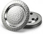 4" Stainless Steel Hammered Drink Coasters Set of 4 by LeatherLatch