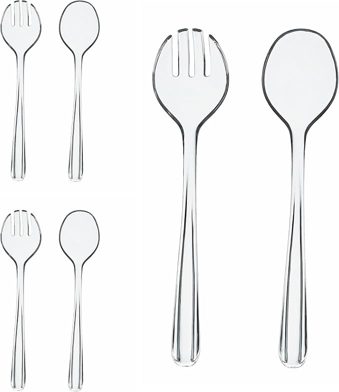 KLIFA- CONWAY series, 3 Sets of Sturdy Acrylic Salad Servers, Shatterproof by KLIFAHome