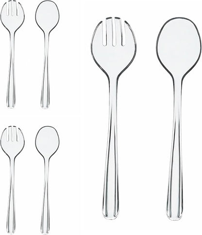KLIFA- CONWAY series, 3 Sets of Sturdy Acrylic Salad Servers, Shatterproof by KLIFAHome