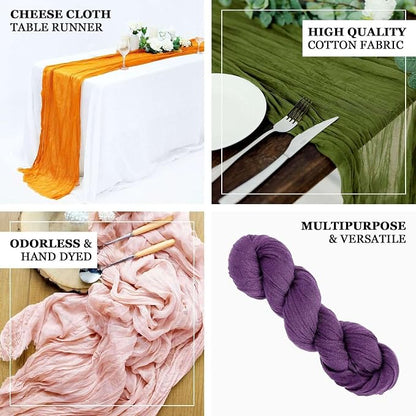 Efavormart 10ft Mauve Cheesecloth Table Runner - Image 3