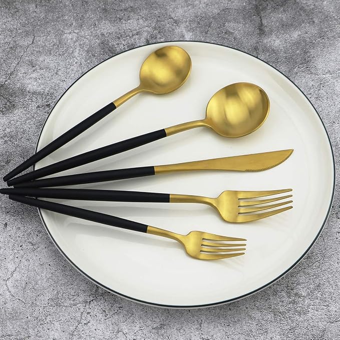 20-Piece 18/10 Stainless Steel Flatware Silverware, Luxury Dinnerware Set - Image 3