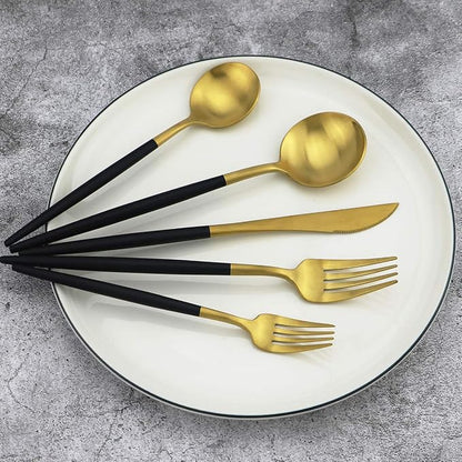 20-Piece 18/10 Stainless Steel Flatware Silverware, Luxury Dinnerware Set - Image 3