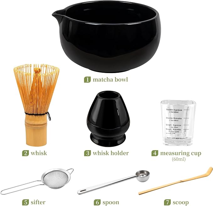 YIBO Matcha Whisk Set Black - Image 6