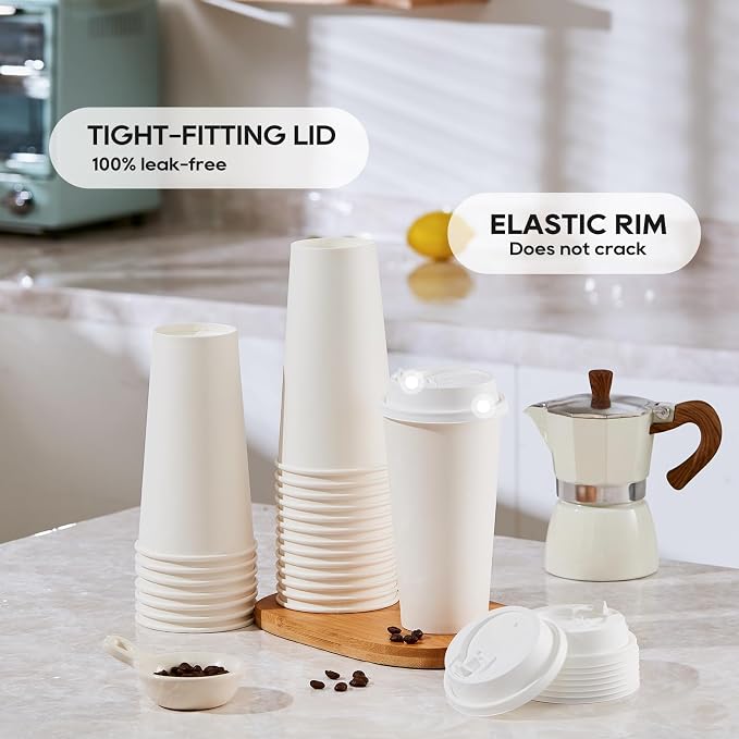 JOLLY PARTY 20 oz Paper Coffee Cups, Disposable Paper Coffee Cup - Image 3