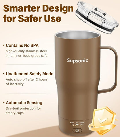 Supsonic Heated Coffee Mug, 20oz Electric Temperature Control Cup | Keeps - Image 6