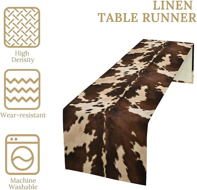 Cow Print Table Runner, 13x60 Inch - Image 4