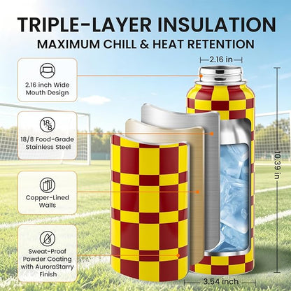 RAYMYLO Insulated Water Bottle 40 oz, Triple Wall Vacuum Stainless Steel | - Image 6