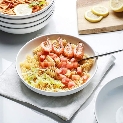 Selamica Ceramic 7.8 inch pasta bowls, 26 Ounce large porcelain salad soup bowls - Image 5