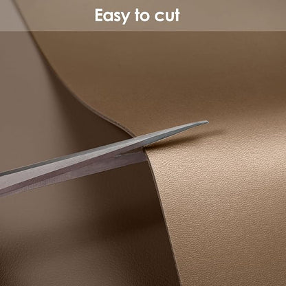 Leather Desk Mat,1.8mm Thick,16x60 Inch Desk Cover,Gold Desk Mat,Desk Protector Mat,Dresser Cover Top,Table Cover Rectangle,End Table Cover(Mud Color+Champagne Gold,16x60)