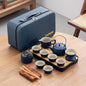 14-Piece Portable Ceramic Travel Tea Set by Unknown