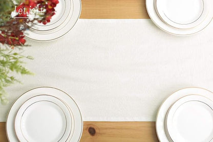 Letjolt White Table Runner 72 Inches Long | Rustic - Image 5