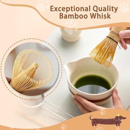 Matcha Set with Dog Pattern, 17 OZ Matcha Bowl, Matcha Kit - Image 4