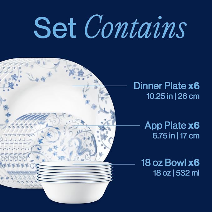 Corelle Vitrelle 18-Piece Service - Image 3