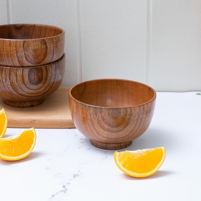 Handmade Wood Bowl, for Rice, Decoration - Image 5