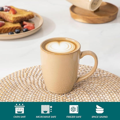vancasso PLAYA Ceramic Coffee Mug Set of 6, 12 Oz Tea Cups - Image 4