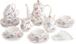 Flowers Ceramic Tea Set，Tea Sets by Unknown