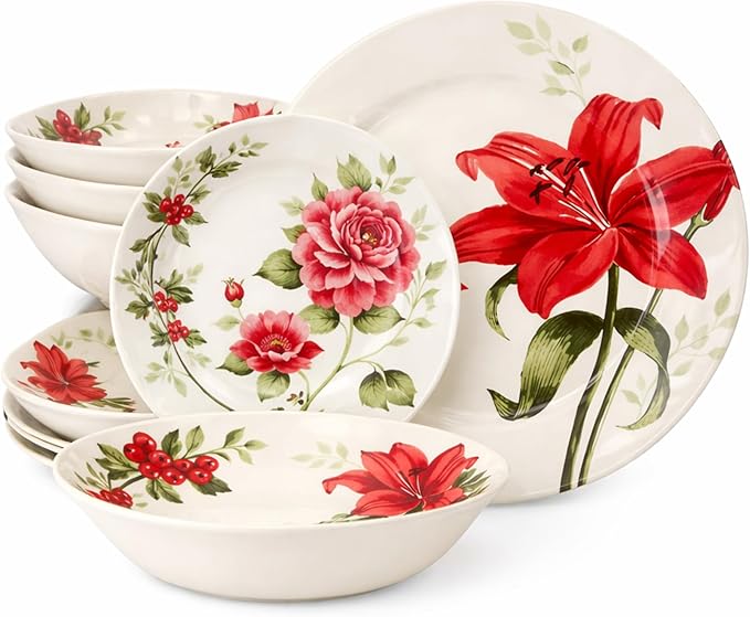 Tudor Royal 12-Piece Round Porcelain Dinnerware Set, Service by TudorEngland