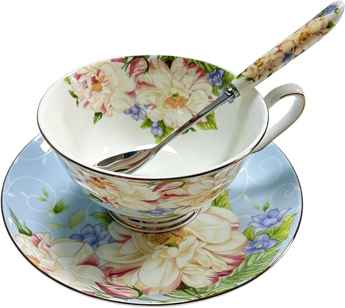 Vintage Ceramic Teacup, Elegant Coffee Cup by Krysclove