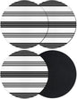 Retro Black Stripes Coasters Set of 4, Absorbent Coasters by Unknown