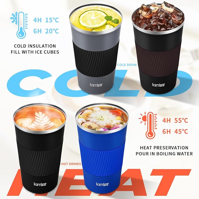 KETIEE Travel Mug 12oz, Vacuum Insulated Coffee Mug - Image 3