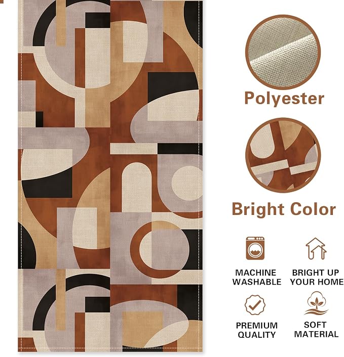 Abstract Geometric Dining Table Runner, Vintage Mid Century Modern | Art Burlap - Image 2