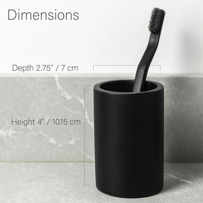 Matte Black Resin Bathroom Tumbler Cup - Image 2