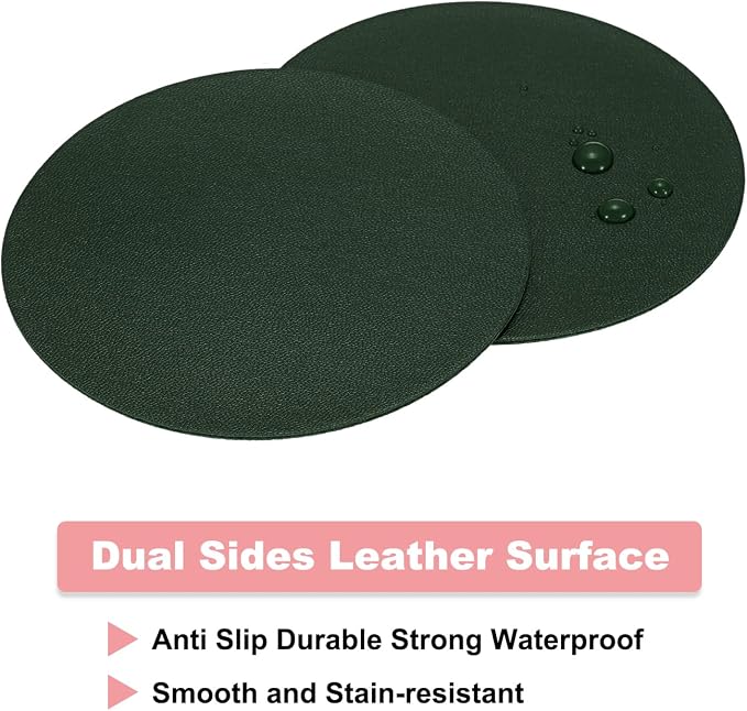 uxcell Round Drink Coasters Set of 6 Dual Sided Non-Slip Non-Stick Waterproof - Image 3