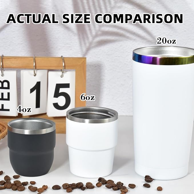 CHLJAR Espresso Cups, 4oz Insulated Espresso Cup Set of 2, Espresso Shot Cups - Image 3