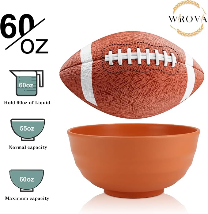 Wheat Straw Bowls Set 60 OZ Unbreakable Large Cereal Bowls Set of 6 Microwave - Image 3
