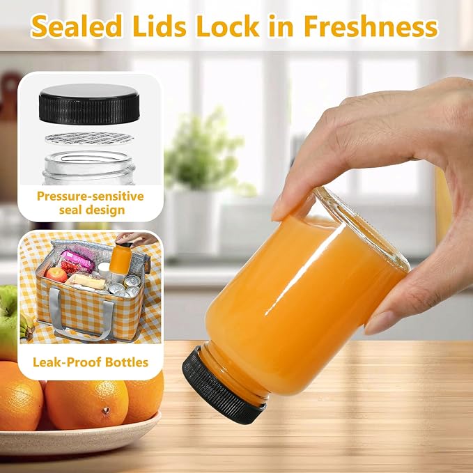 KEYWING 24 Pack Small Shot Bottles, 4oz Glass Jars - Image 3