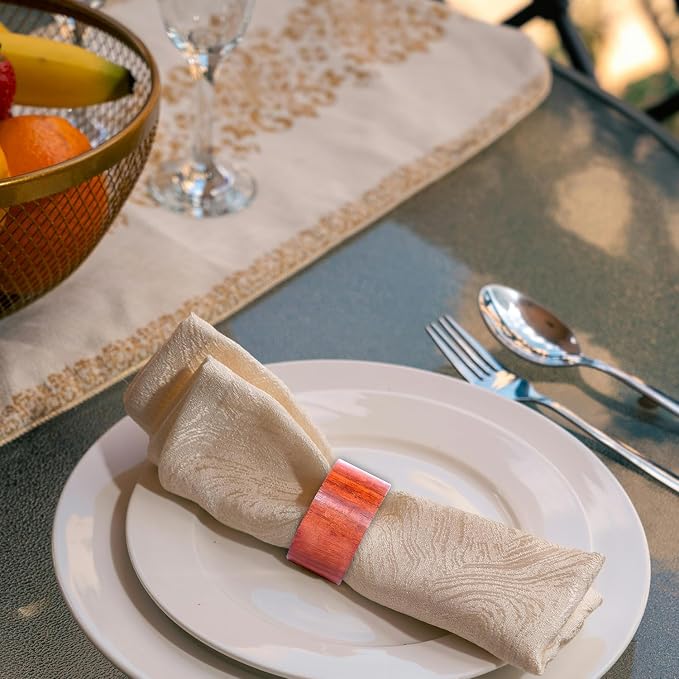 Rosewood Napkin Rings Set of 12 Wooden Table Decor | handmade rosewood napkin - Image 4