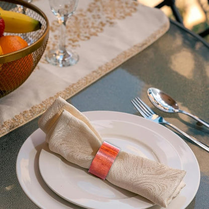 Rosewood Napkin Rings Set of 12 Wooden Table Decor | handmade rosewood napkin - Image 4
