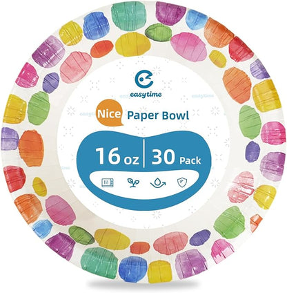 30 Pack Paper Bowls, 16 Oz Disposable Soup Bowl, Heavy Duty Printed Disposable - Image 7