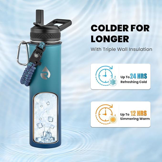 RAYMYLO Insulated Water Bottle 24 oz, Triple Wall Vacuum Stainless Steel | - Image 2