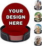 Customized Coasters for Drinks Leather Drink Coaster by YHPHRTA