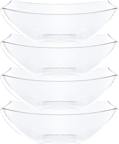PLASTICPRO Disposable 128 ounce Square Serving Bowls, Party Snack or Salad Bowl by PLASTICPRO